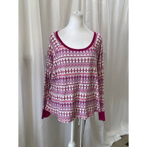 Women's Victoria's Secret Pajama Top XL White Pink